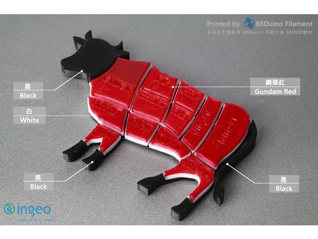 86duino steak de profil animaux 3D print model - Mito3D