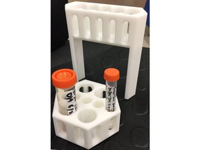 column holder 15ml 50ml tube rack biology biochemistry dna laboratory pcr protein test 3d print model - Mito3D
