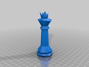 low poly rei da coroa xadrez 3d print model - Mito3D