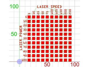 laser cutter material test chart tools 3d print model - Mito3D