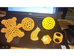 cube cut sphere holes math art dice 3d print model - Mito3D