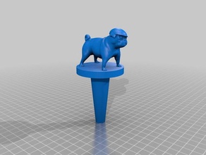 scottish pug wine stopper kitchen & dining funnel bottle 3d print model - Mito3D