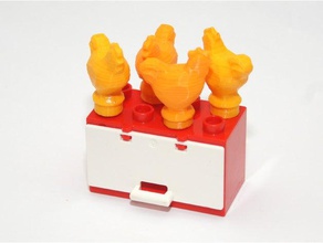 duplo compatible poulet jouets de construction lego 3d print model - Mito3D