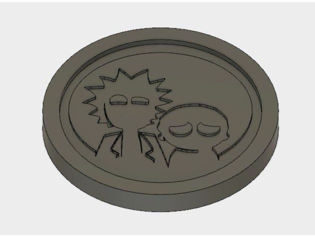 rick morty coaster mutfak ve yemek 3d logosu cr-10 creality 360 füzyon ıllustrator logo rickandmorty 3D print model - Mito3D