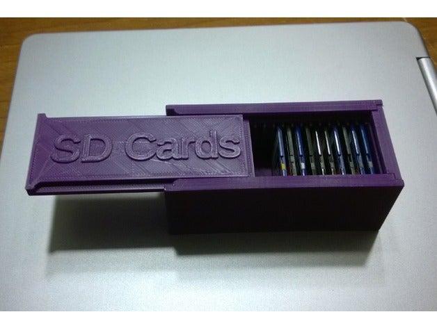 sd card storage camera box sdcard holder 3D print model - Mito3D