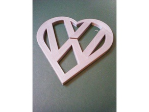 love vw automotive heart logo volkswagen 3d print model - Mito3D