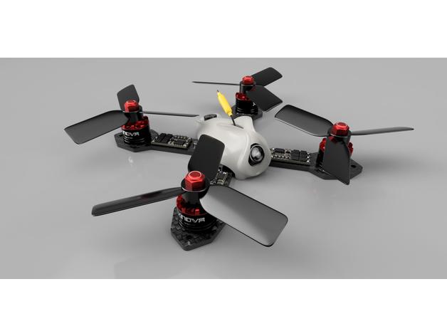 Fliegen Pfirsich - 1407 r c Fahrzeuge 130mm Rahmen motor 3 5 Zoll 3600kv 3s lipo 4s betaflight betaflightf3 brotherhobby brushless brushless-motor eachine tx01 tx02 tx03 fpv 130 fpv-racer racing frame wütend piko blx littlebee micro-quadcopter miniquad pikoblx prop quadcopter 3D print model - Mito3D