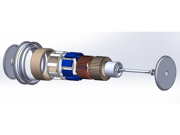 motor síncrono de imán permanente la rueda pmsm eléctrica bici visualización ingeniería bicicleta eléctrico moto 3D print model - Mito3D