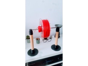 filament spool holder 8mm rod + 30mm wood pole 3d printer accessories 3d print model - Mito3D
