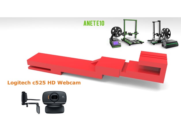 support logitech c525 anet e10 Imprimante 3d accessoires mise à niveau webcam 3D print model - Mito3D