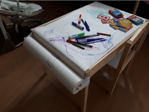 kids drawing table paper holder model furniture 3d print model - Mito3D