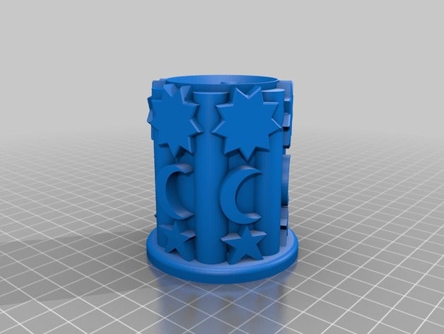 sun moon star vase art 3D print model - Mito3D