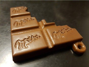 milka choco keychain accessories 3d keychains chocolade chocolate key chain 3d print model - Mito3D