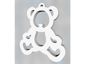 bear keychain La stampa 3d orso chiave 3d print model - Mito3D