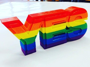 yes signs & logos australia marriage equality postal vote rainbow 3d print model - Mito3D