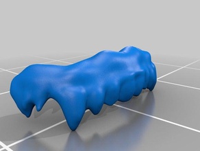 kostüm köpek dişleri tüylü fursuit kafa kurt 3d print model - Mito3D