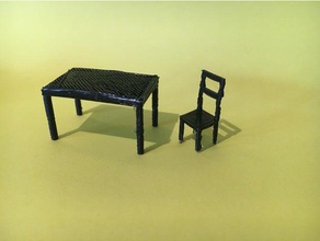1 50 modèle à l'échelle chaise de table meubles architectural l'architecture président le mobilier ikea 3d print model - Mito3D
