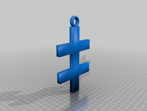 double croix trousseau de marilyn manson la musique un clés 3d print model - Mito3D