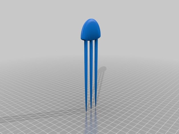 pic cheveux hair pin 3 Filialen - plat flach Zubehör Haar-pin triple 3D print model - Mito3D