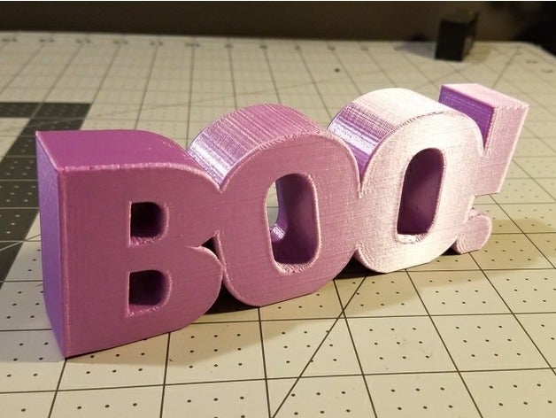 boo-text halloween-Dekoration Dekor halloween happy 3D print model - Mito3D