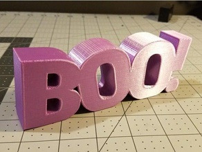 boo-text halloween-Dekoration Dekor halloween happy 3d print model - Mito3D