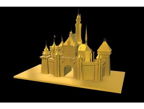 disneyland castillo de la bella durmiente fijo las estructuras edificios atracción disney princesa el parque temático walt world 3d print model - Mito3D