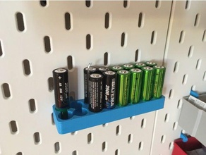 battery tray ikea skadis organization pegboard storage 3d print model - Mito3D