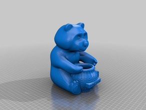 orso pentola targhetta animali 3d print model - Mito3D