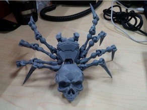 skullspider - fully articulated creatures crawler creature glow dark halloween decoration insect spider spiderman 3d print model - Mito3D