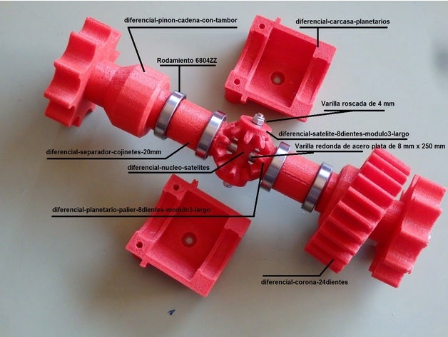 del diferencial Traktor Fahrzeuge 3D print model - Mito3D