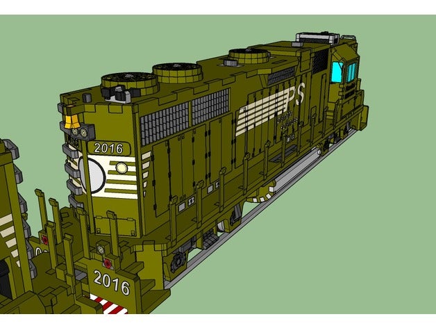 emd gp38ac comme locomotive diesel-électrique de 1 à 20 statique livr e plasci des véhicules le diesel lasercut découpé au laser modèle train 3D print model - Mito3D