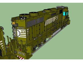 emd gp38ac comme locomotive diesel-électrique de 1 à 20 statique livr e plasci des véhicules le diesel lasercut découpé au laser modèle train 3d print model - Mito3D