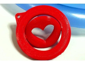 keychain heart 360 1 axis keychains 3d print model - Mito3D