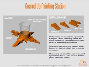geared up painting station art tools model 3d print model - Mito3D