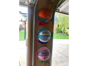 basketball soccer ball holder sport & outdoors mounting bracket organization sports wall mount mounted 3d print model - Mito3D
