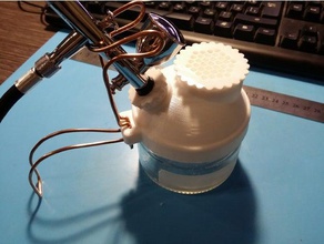 aerógrafo de limpieza la olla hobby airbrushstand limpiador pie 3d print model - Mito3D