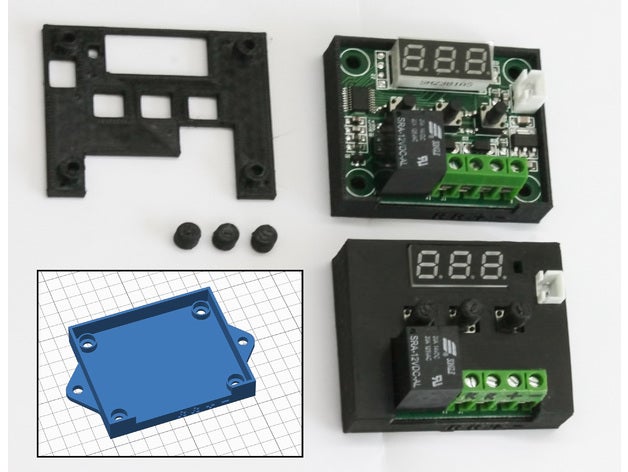 w1209 thermostat box electronics arduino case diy relay thermometer 3D print model - Mito3D