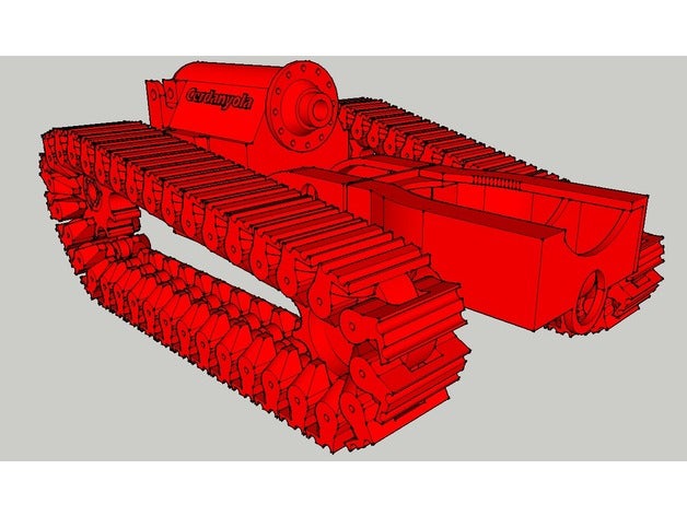 chassis del trator cadenas veículos cadena pista 3D print model - Mito3D