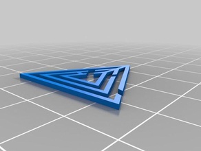 triangle labyrinthe pendentif boucle d'oreille les mathématiques de l'art personnalisé 3d print model - Mito3D