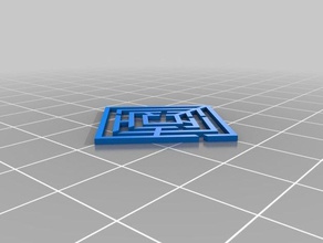 square maze pendant earring math art customized 3d print model - Mito3D