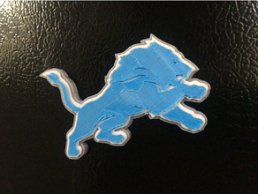 o detroit lions logotipo ímã sinais e logotipos dupla dualstrusion extrusão de geladeira leão leões magnética michigan frigorífico esporte esportes 3d print model - Mito3D
