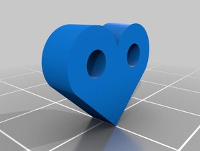botón - corazón de conejo la nariz accesorios freecad el juguete 3d print model - Mito3D