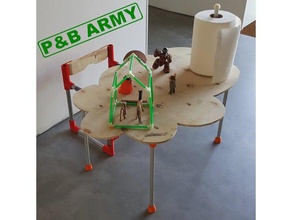 p&b army pipe board Haushalt bibliotheque - Anschluss Anschlüsse diy Möbel Bibliothek meuble modulair modular mount Rohr planche planchette recovery Rekuperation tube 3d print model - Mito3D