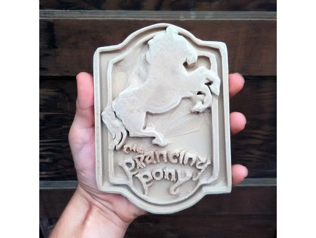 inn prancing pony sign signs & logos hobbit j r tolkien lord rings lotr plaque replica 3D print model - Mito3D
