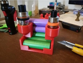 all one battery tank holder charger tool holders & boxes 18650 22mm 25mm printing e-cigarette ecigarette hand tools svapo vape vapers stand station 3d print model - Mito3D