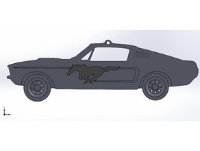 1967 ford mustang clave de la cadena hobby automoción coche emblema logotipo llavero anillo claves el 3d print model - Mito3D