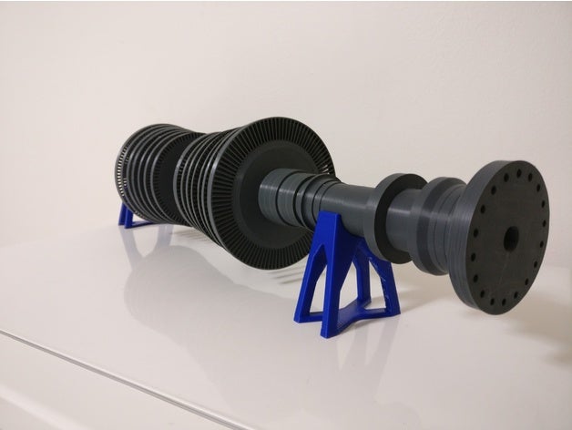 yüksek basınçlı buhar türbini rotor mühendislik türbin 3D print model - Mito3D