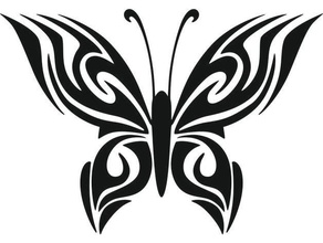 butterfly 2 2d-Kunst Schmetterling Insekt laser lasercut tattoo 3d print model - Mito3D