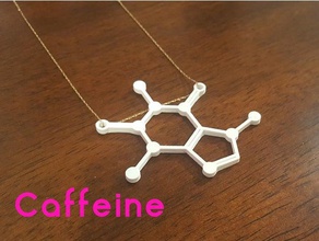 molecola della caffeina ciondolo gioielli biochimica la chimica cioccolato caffè cool facile easy print moda collana collane nerd ciondoli veloce stampa rapida scienza 3d print model - Mito3D