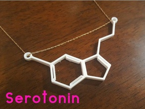 serotonina ciondolo gioielli biochimica la chimica facile easy print moda biologia molecolare molecola molecole collana collane ciondoli veloce stampa rapida 3d print model - Mito3D